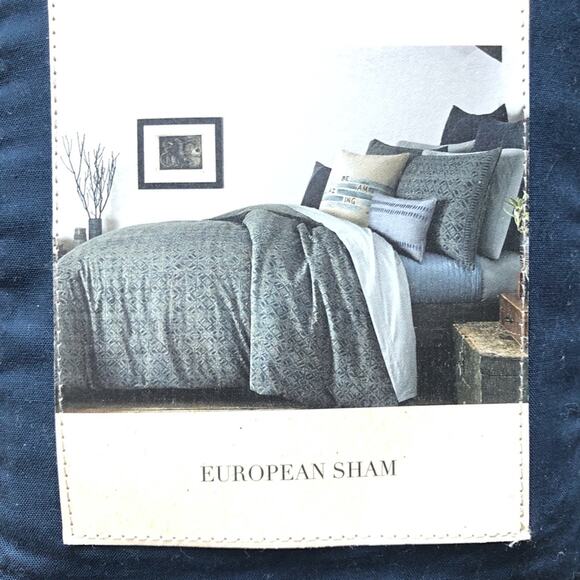 Ellen Degeneres ED Navy Blue Cotton European Style Bedding Single Pillow Sham - Picture 2 of 5